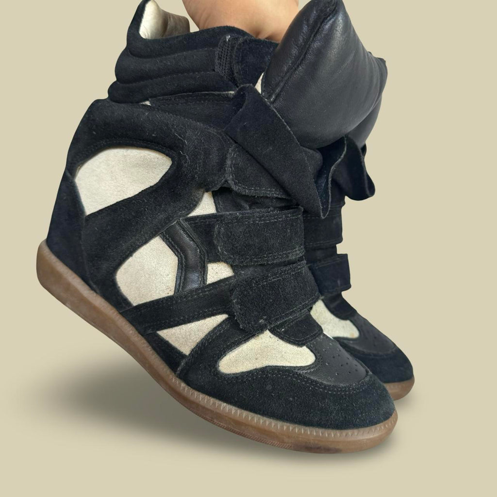 Isabel Marant Bekett Wedge Sneakers – Black & Cream