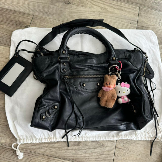 Vintage Balenciaga City Bag – Black Distressed Leather