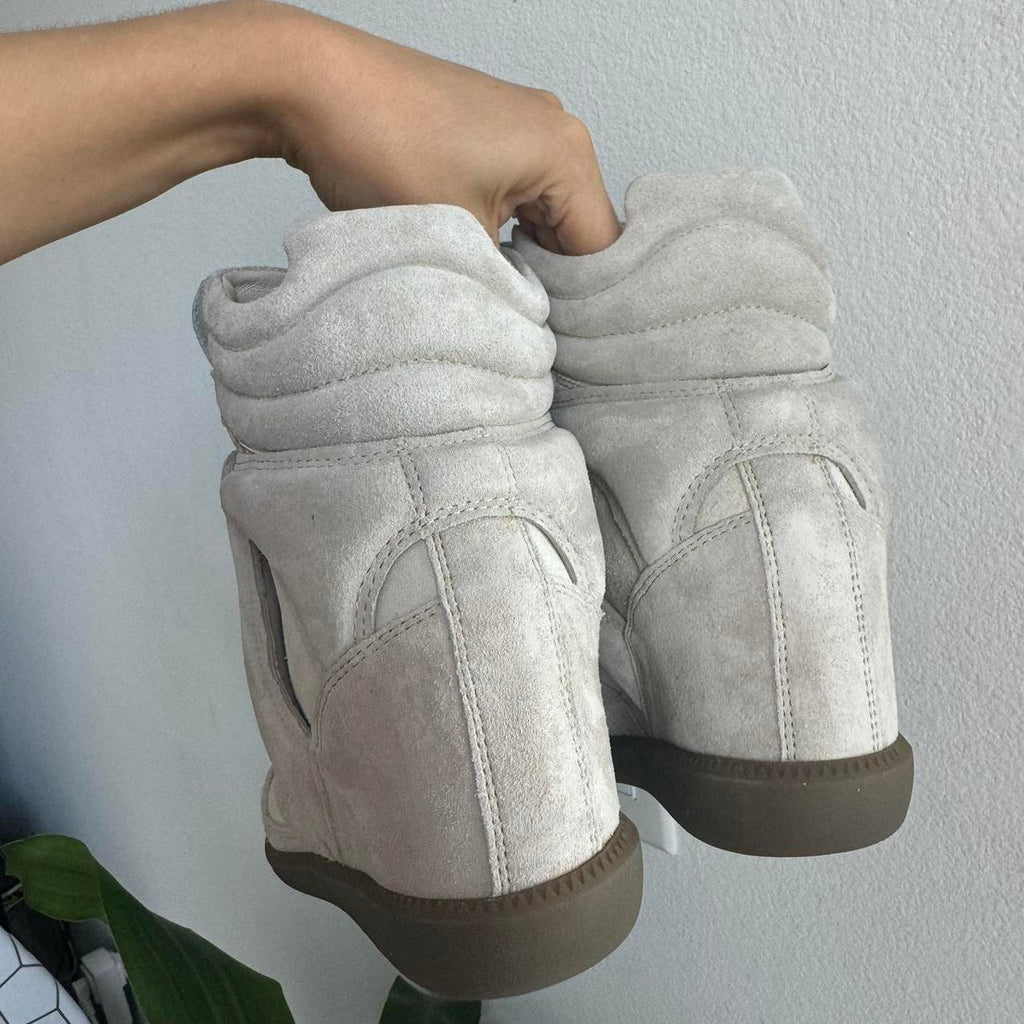 Isabel Marant Women's Grey and Cream Trainers