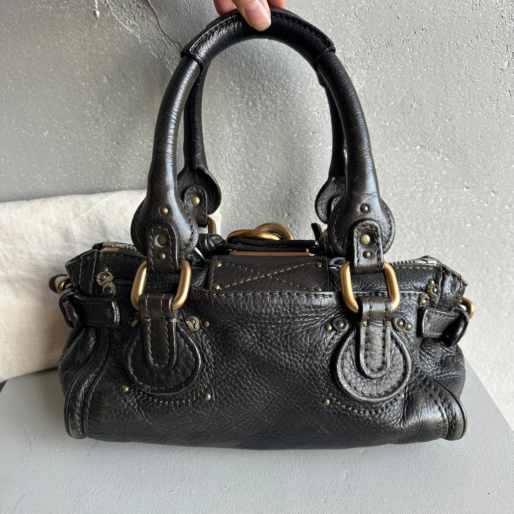 Iconic Chloé Paddington Bag khaki / Black leather