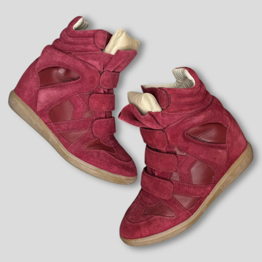 Isabel Marant Women's Red and Burgundy Trainers