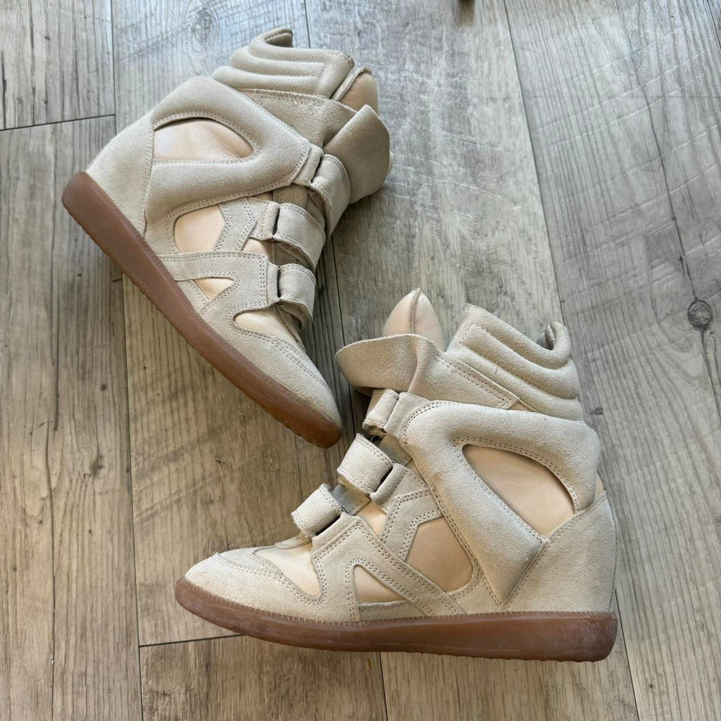 Isabel Marant Women's Cream and Tan Trainers