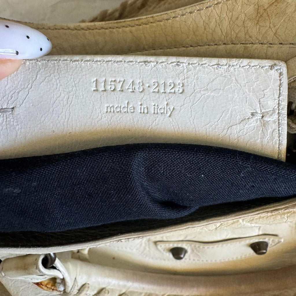 Authentic Balenciaga City Bag – White Lambskin