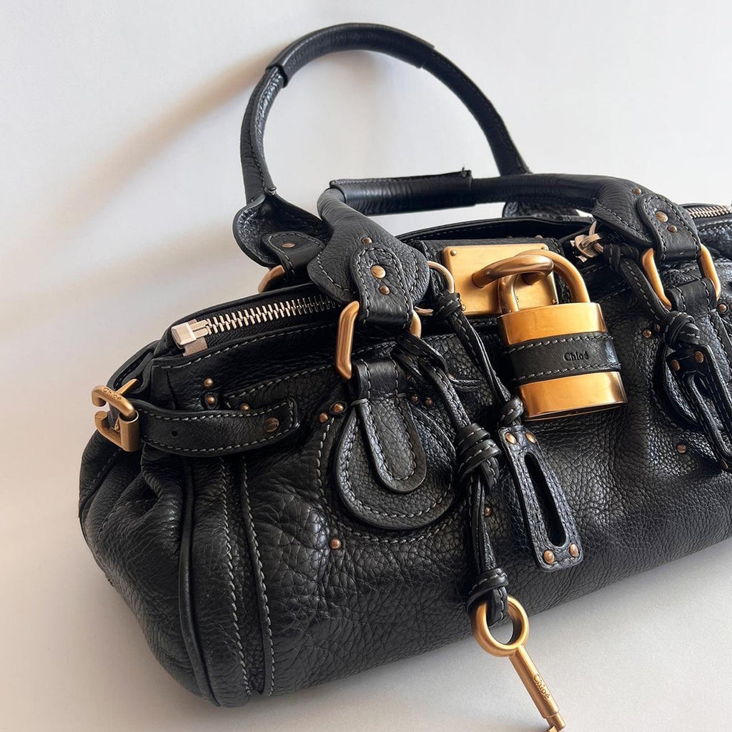 Authentic Vintage 90s Chloé Paddington Bag – Black Leather