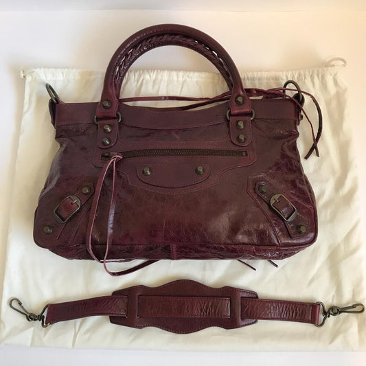 Balenciaga First Bag – Burgundy Leather