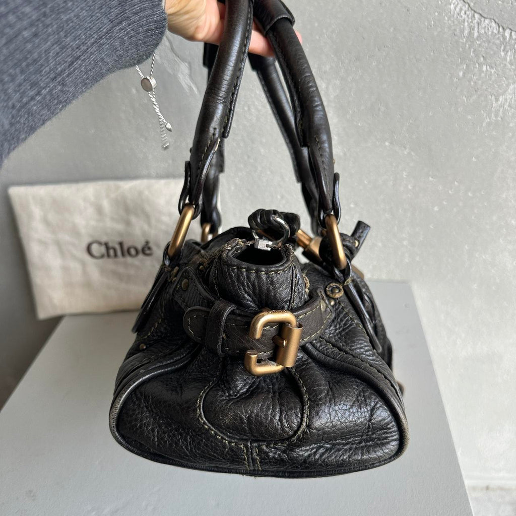 Iconic Chloé Paddington Bag khaki / Black leather