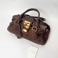 Authentic Vintage 90s Chloé Paddington Bag – Dark Reddish Brown Leather