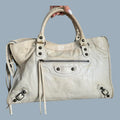 Authentic Balenciaga City Bag – White Lambskin