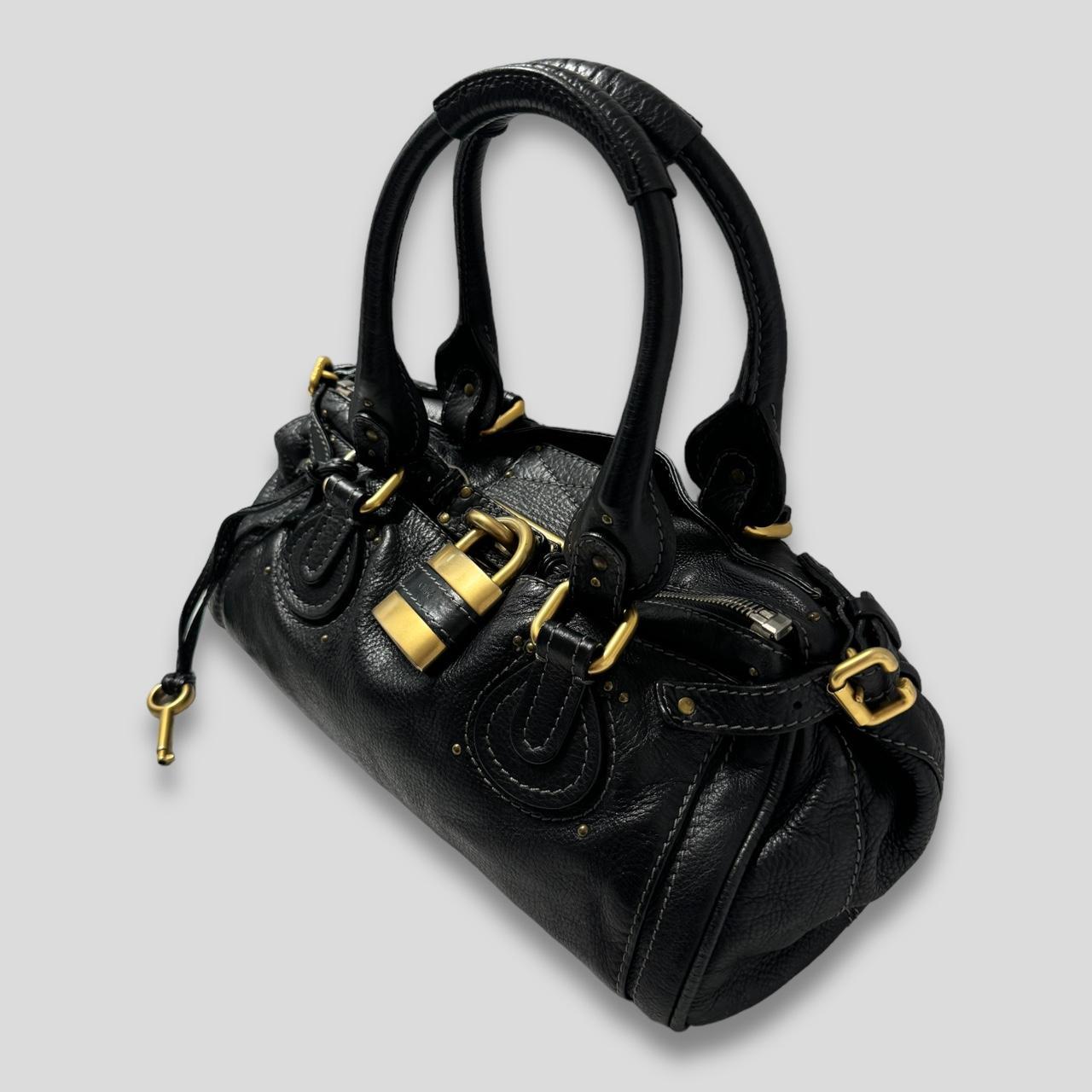 CHLOÉ Paddington Bag  Black Leather With Gold Lock Hardware