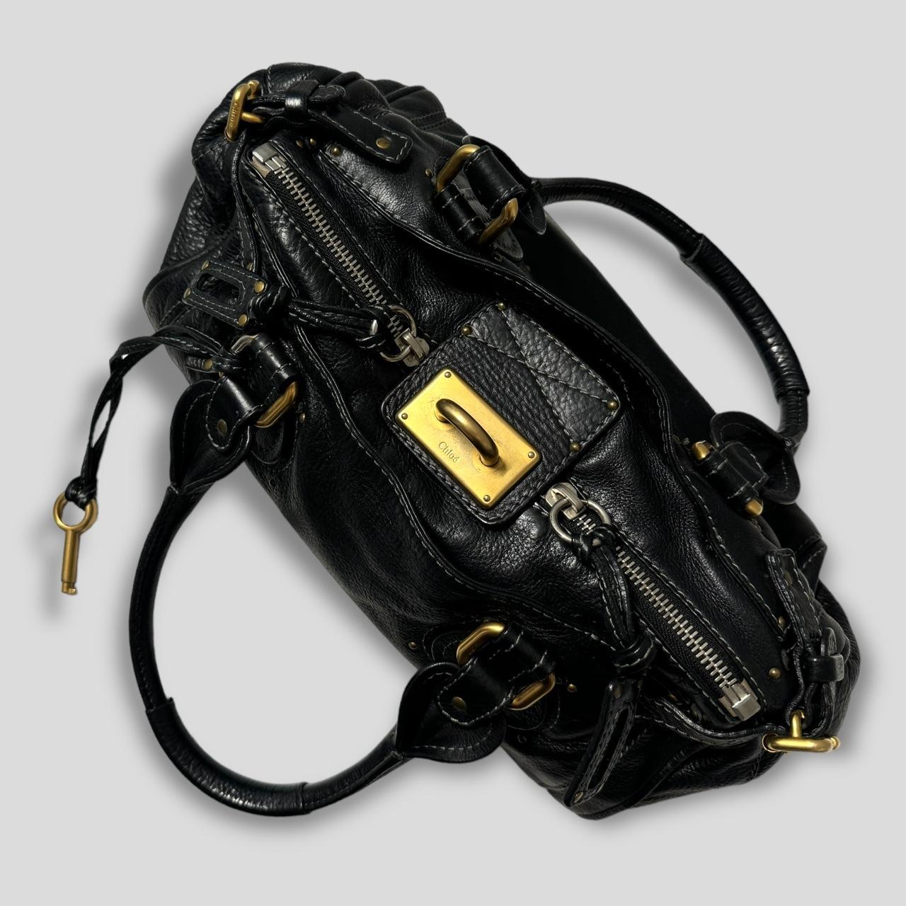 CHLOÉ Paddington Bag  Black Leather With Gold Lock Hardware