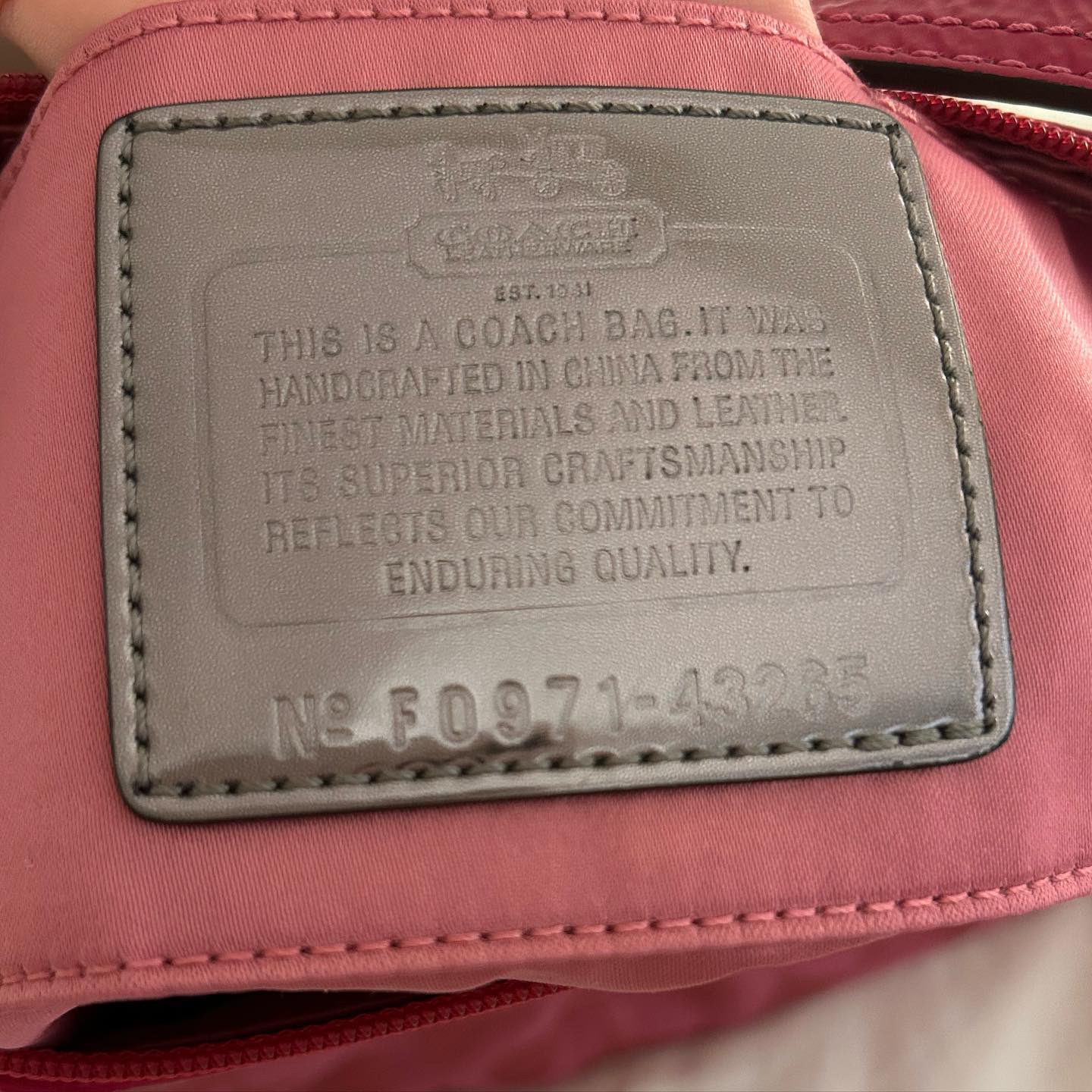 pink coach vintage bag