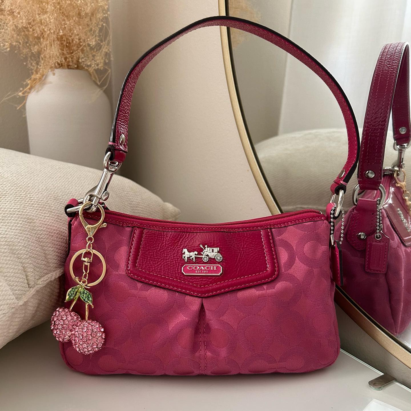 pink coach vintage bag