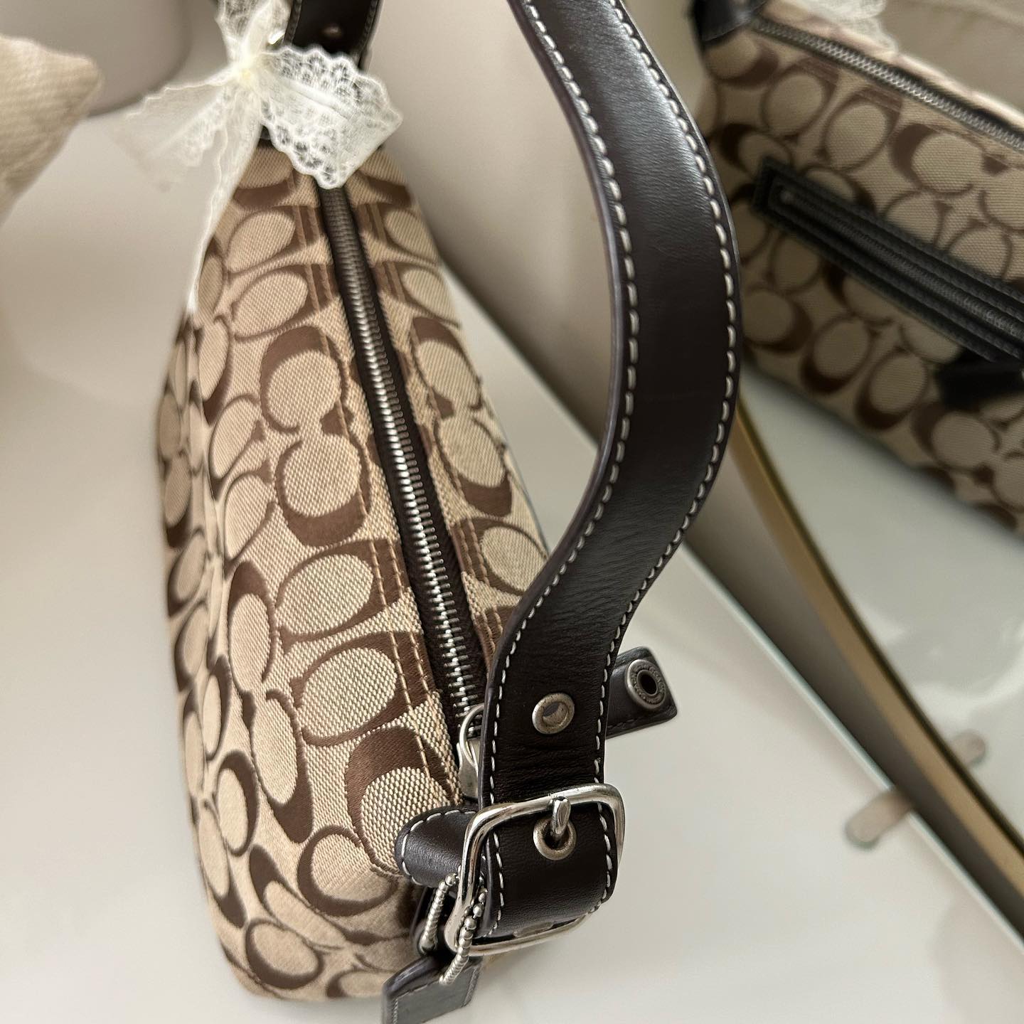 tan coach vintage bag 1