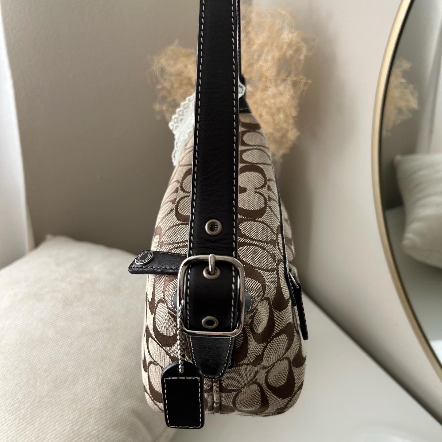 tan coach vintage bag 1