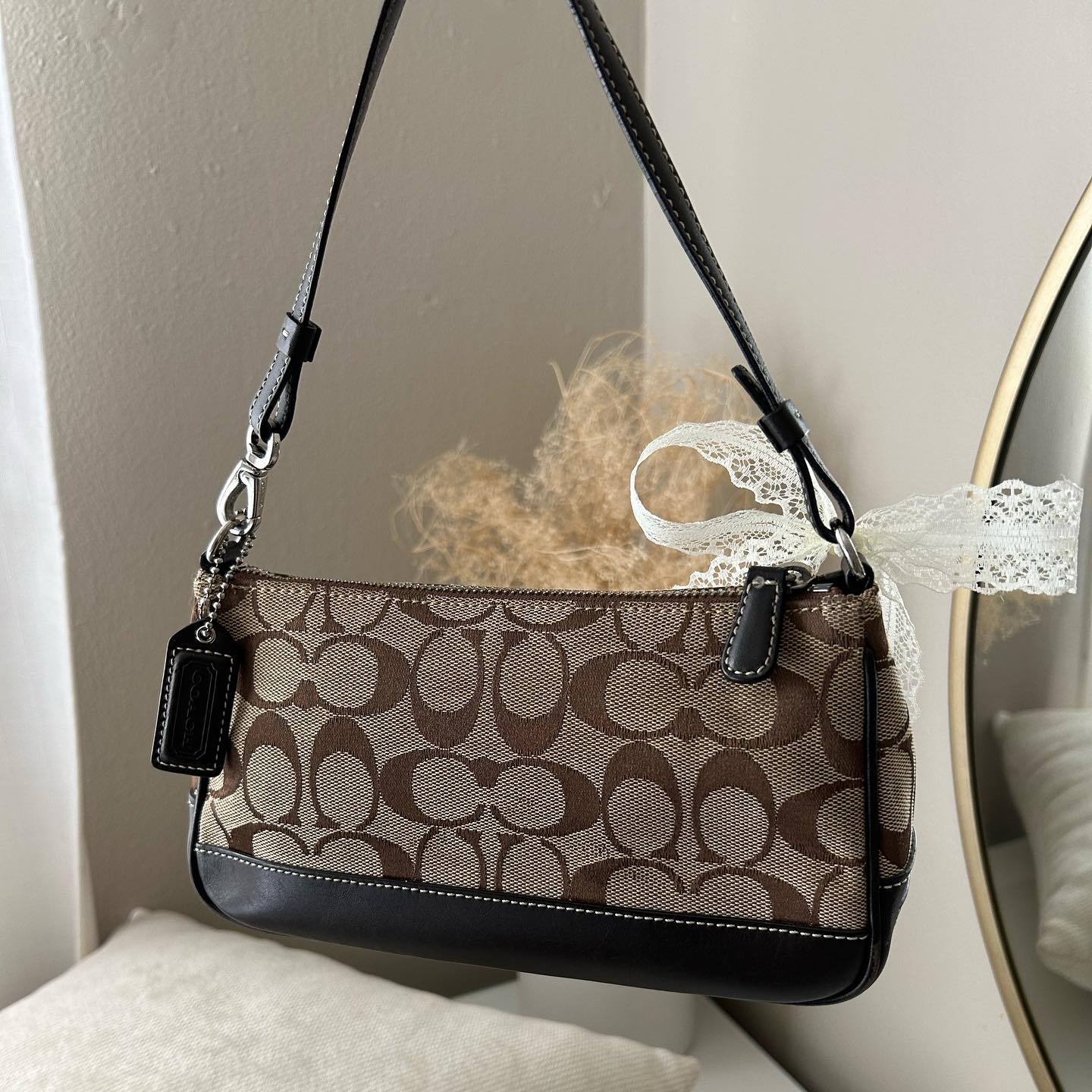 tan brown coach vintage bag