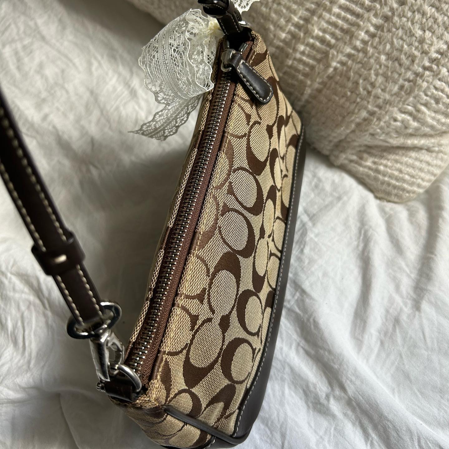 tan brown coach vintage bag