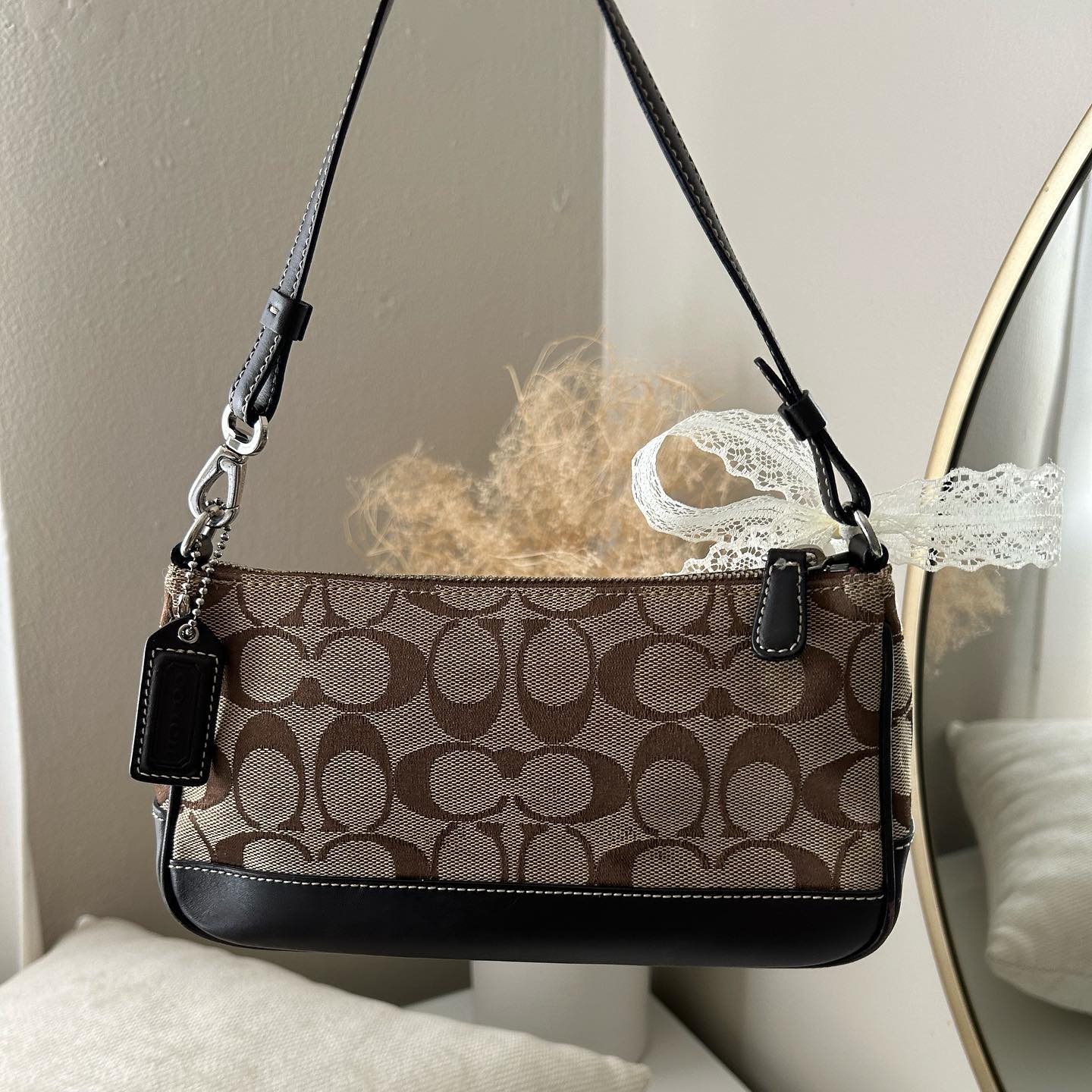 tan brown coach vintage bag