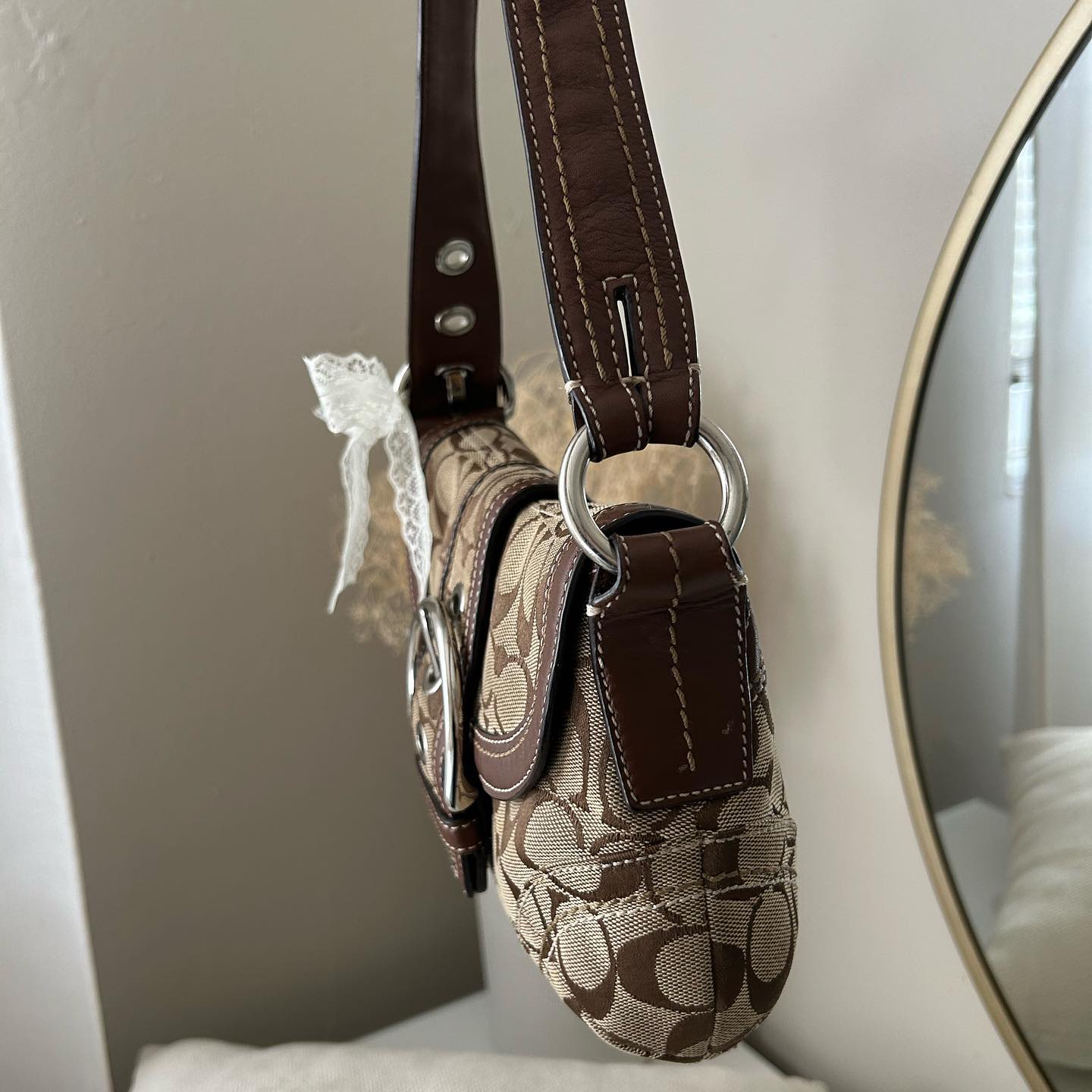 light brown coach vintage bag