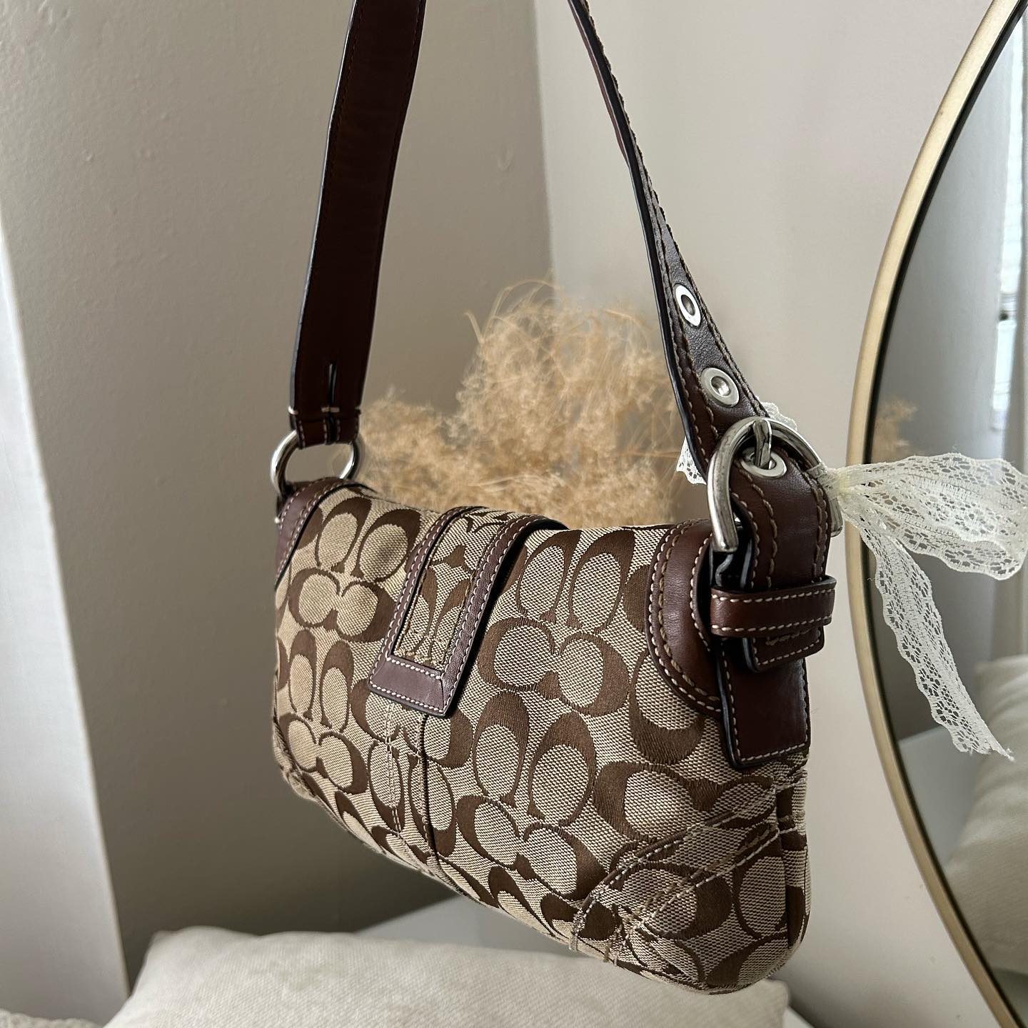 light brown coach vintage bag