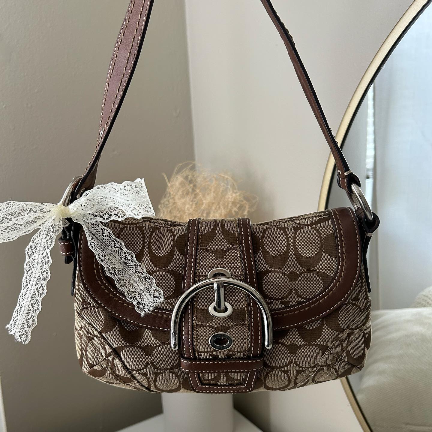 light brown coach vintage bag