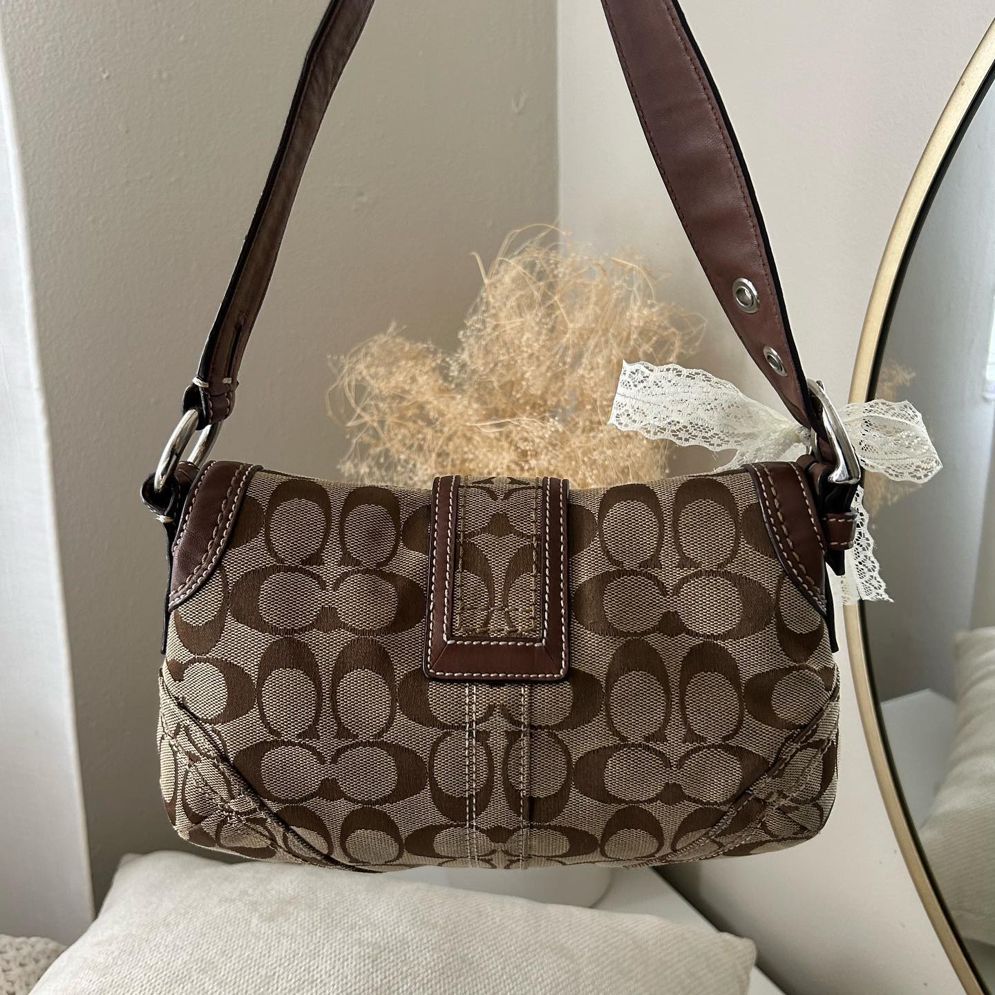 light brown coach vintage bag