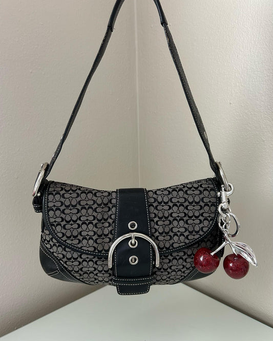 coach black and grey vintage bag 1