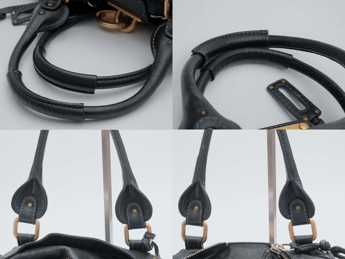 Chloe Paddington Hand Shoulder Bag Black Leather