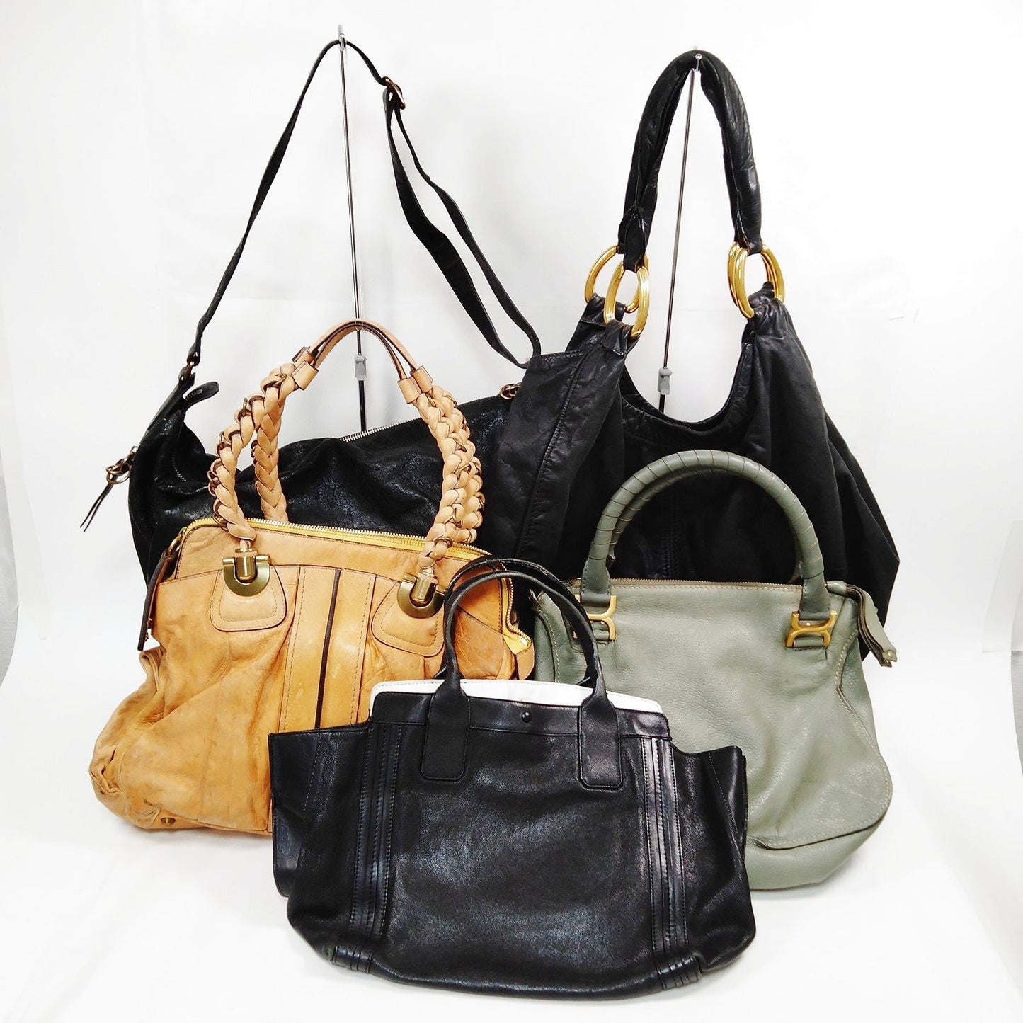 Miu Miu Chloe Hand Bag Shoulder Bag 5 set Black Leather 459369