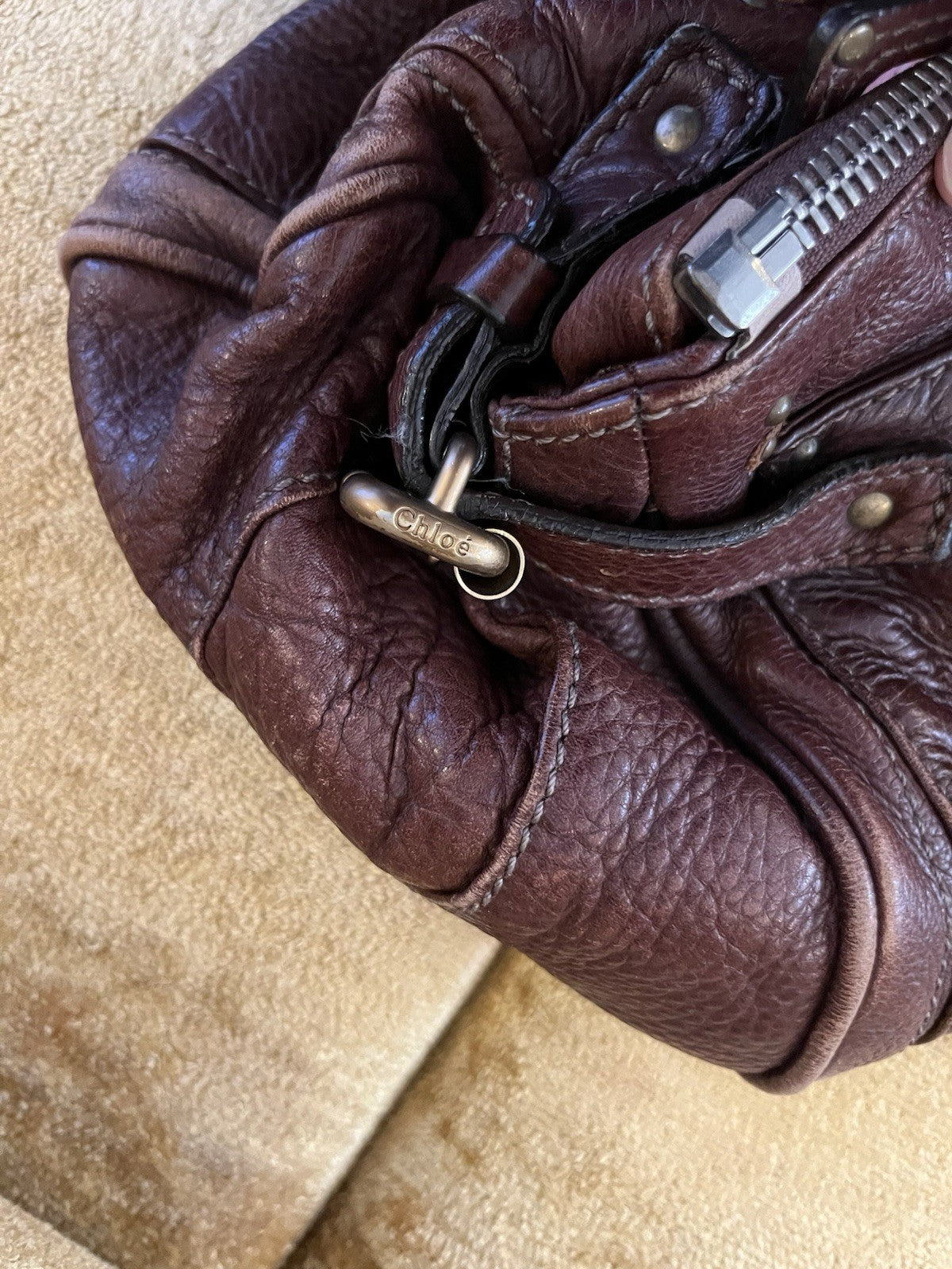 Chloe Paddington Leather Handbag Vintage Chocolate Brown