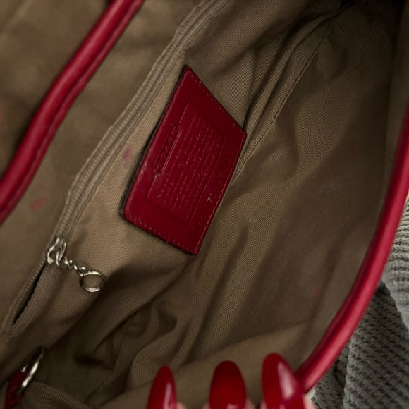 vintage coach soho cherry red leather