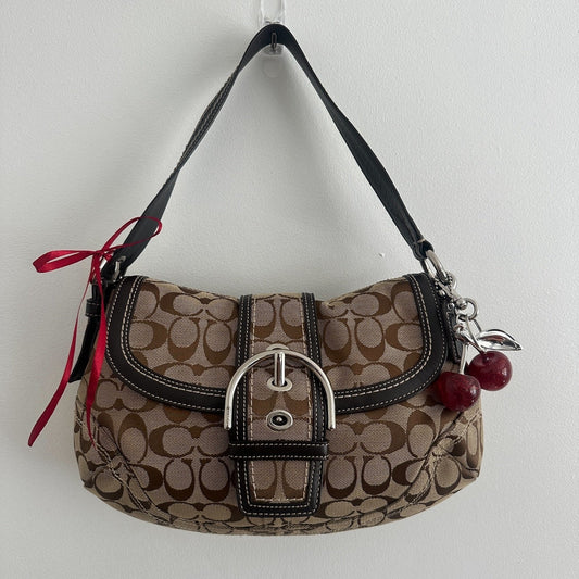 y2k coach brown monogram big soho bag