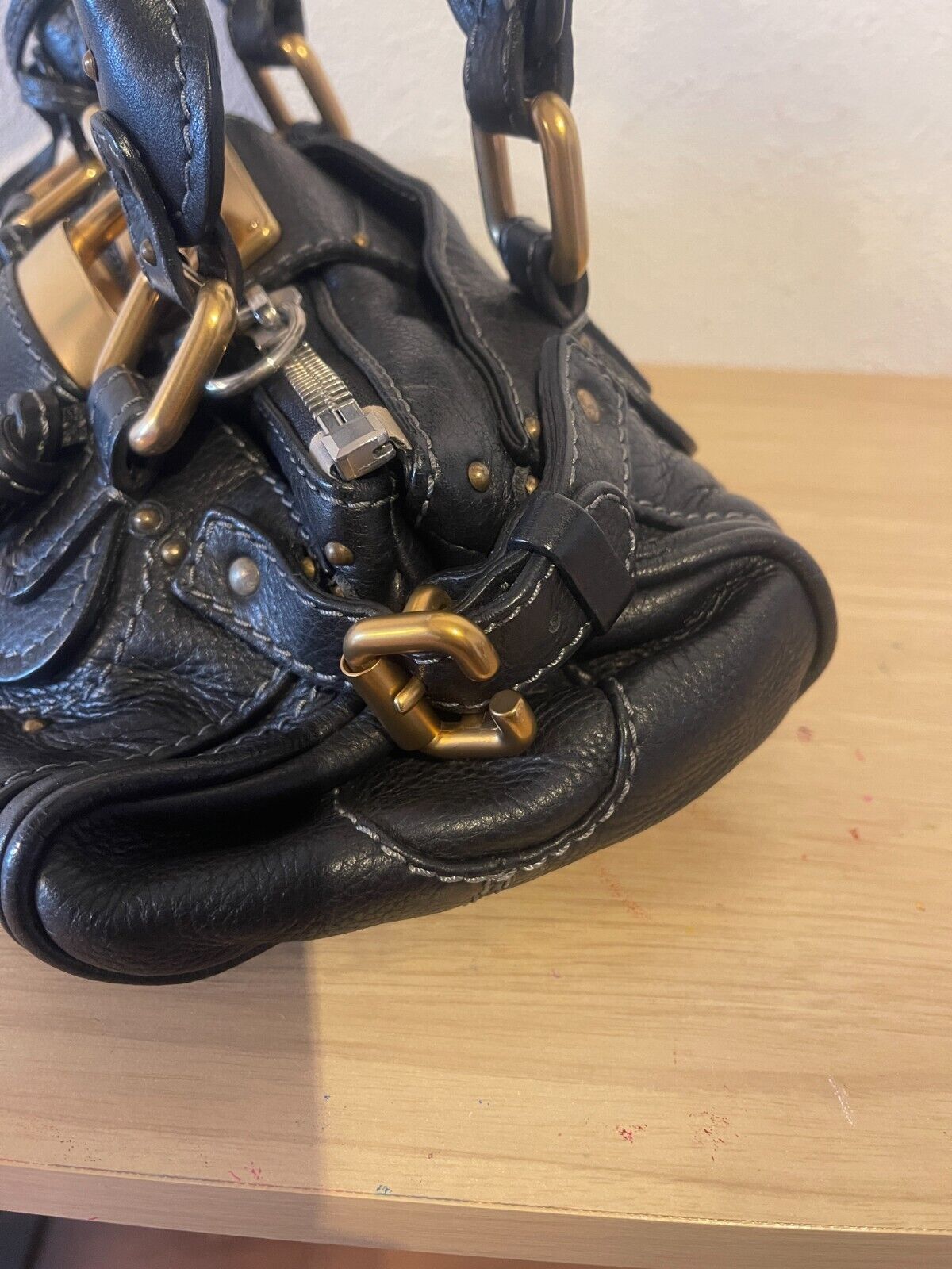 authentic Chloe paddington mini black padlock tote hand bag fast free shipping