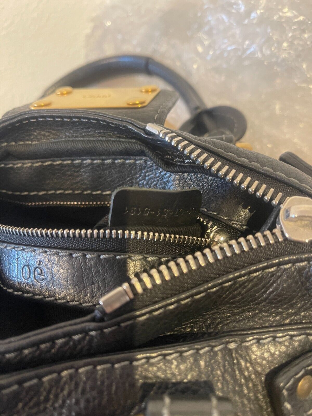 authentic Chloe paddington mini black padlock tote hand bag fast free shipping