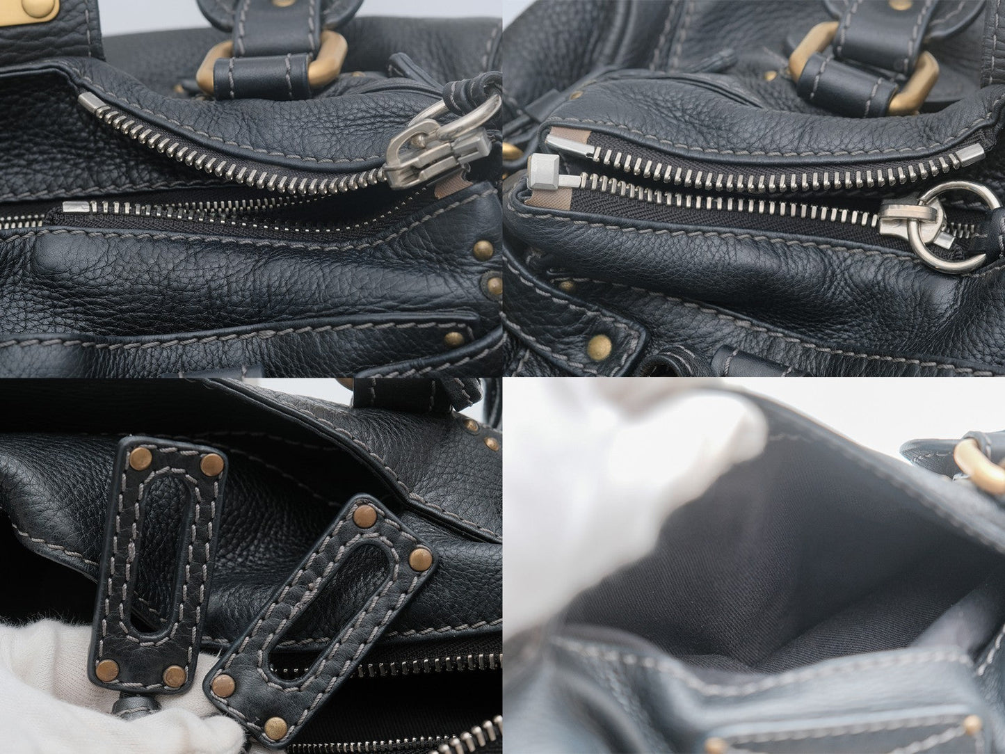 Chloe Paddington Hand Shoulder Bag Black Leather