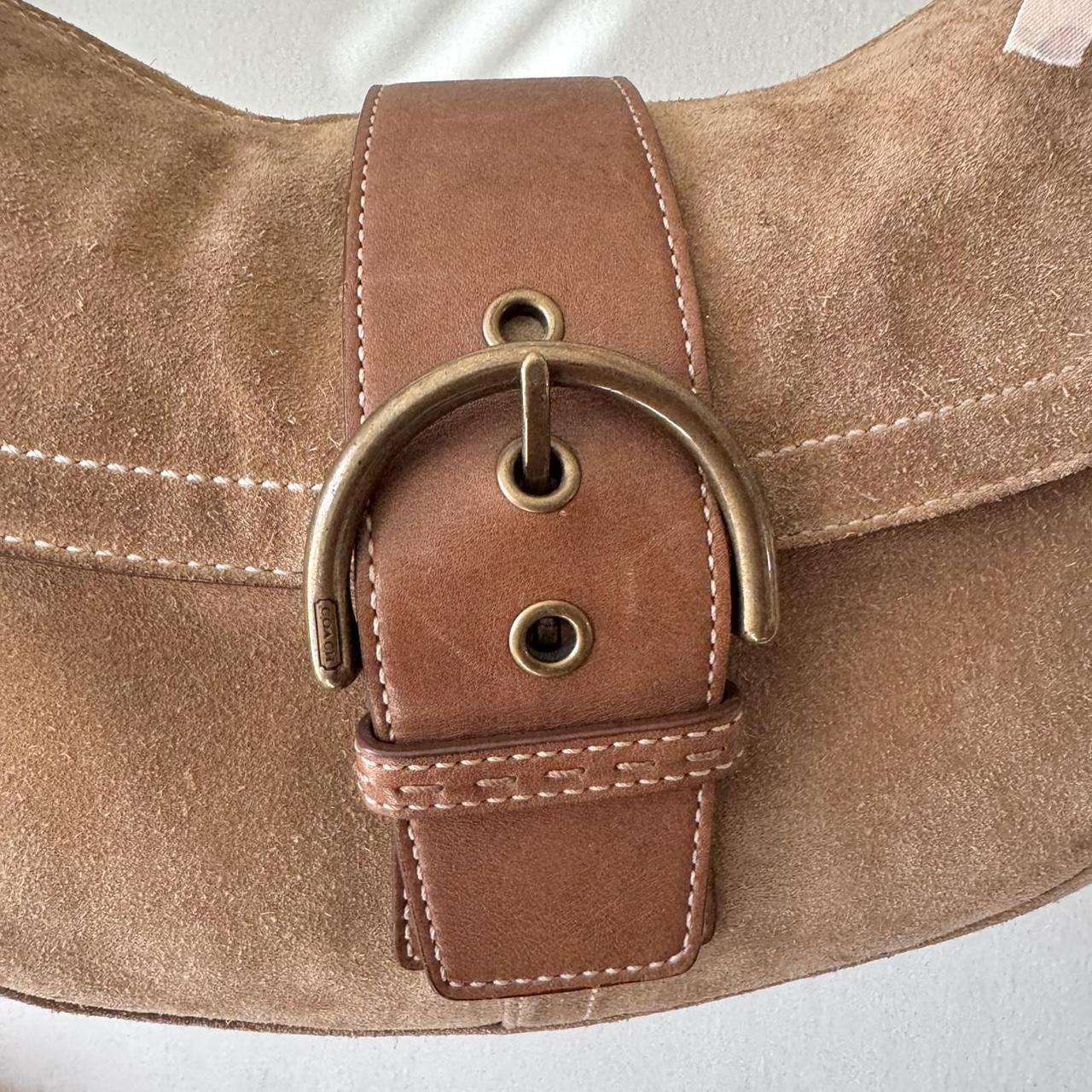 Vintage Y2K Coach tan suede leather soho bag!