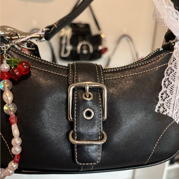 y2k coach demi buckle bag black leather ❤️