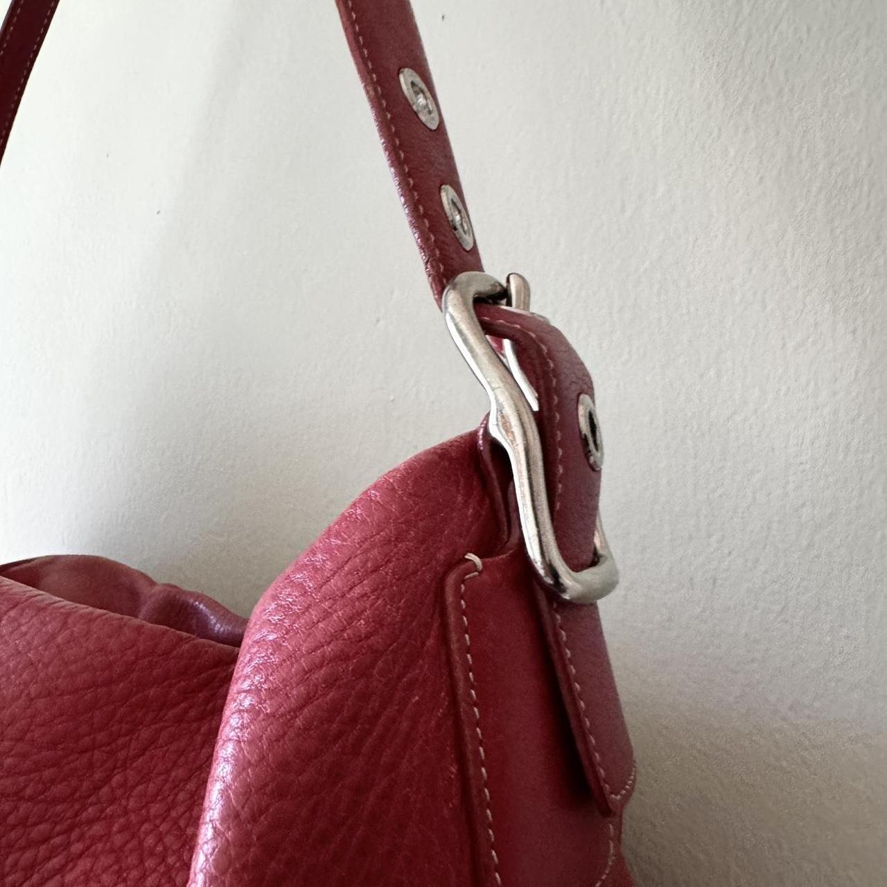 Vintage Y2K Coach cherry red leather Legacy zip shoulder bag!