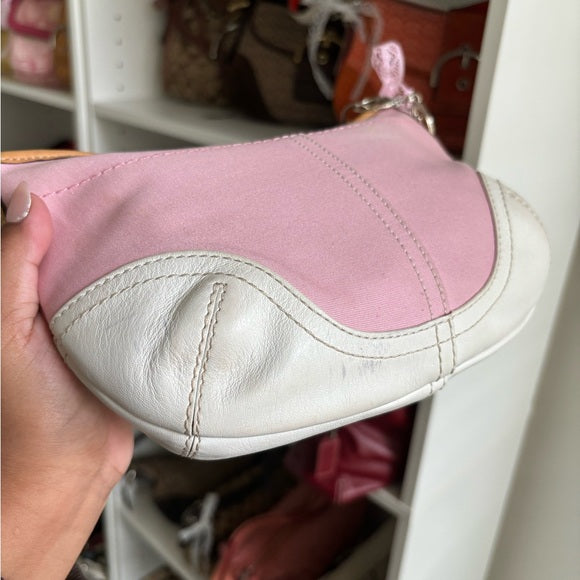 y2k coach hobo shoulder pink canvas 🎀