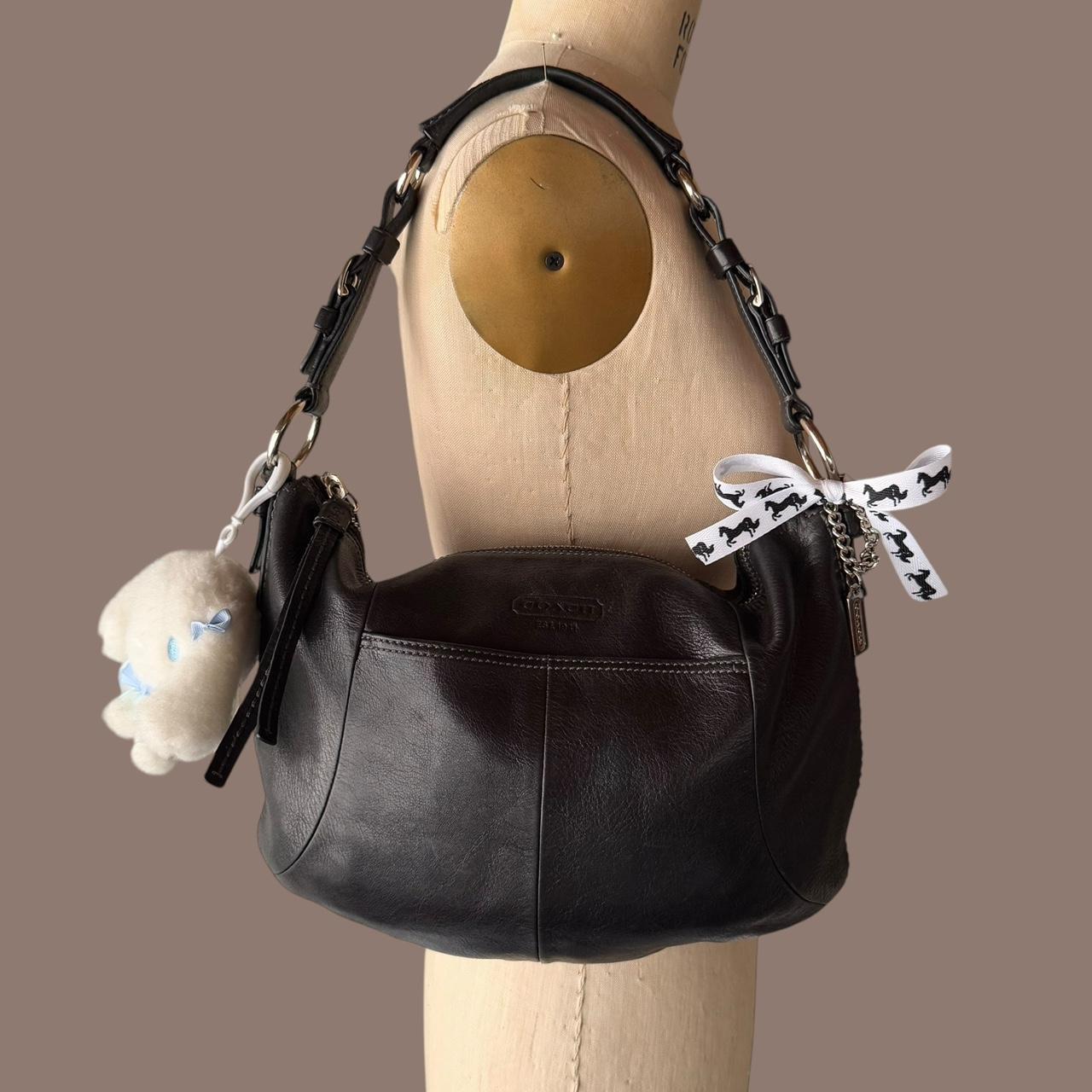 Vintage 90s Coach black leather hobo bag!