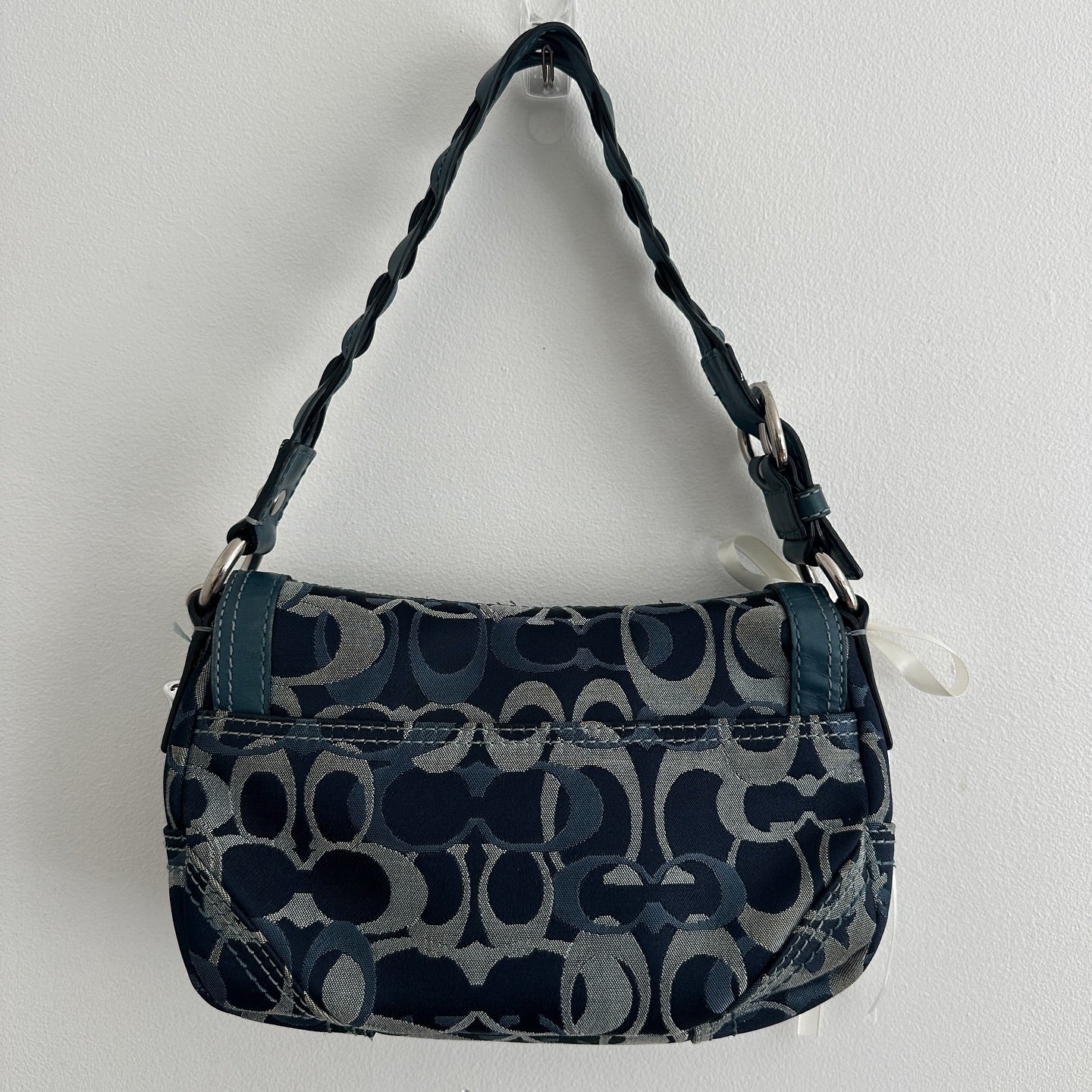 y2k coach blue monogram jacquard bag