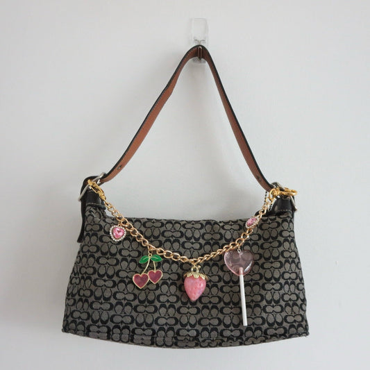 y2k coach black monogram bag