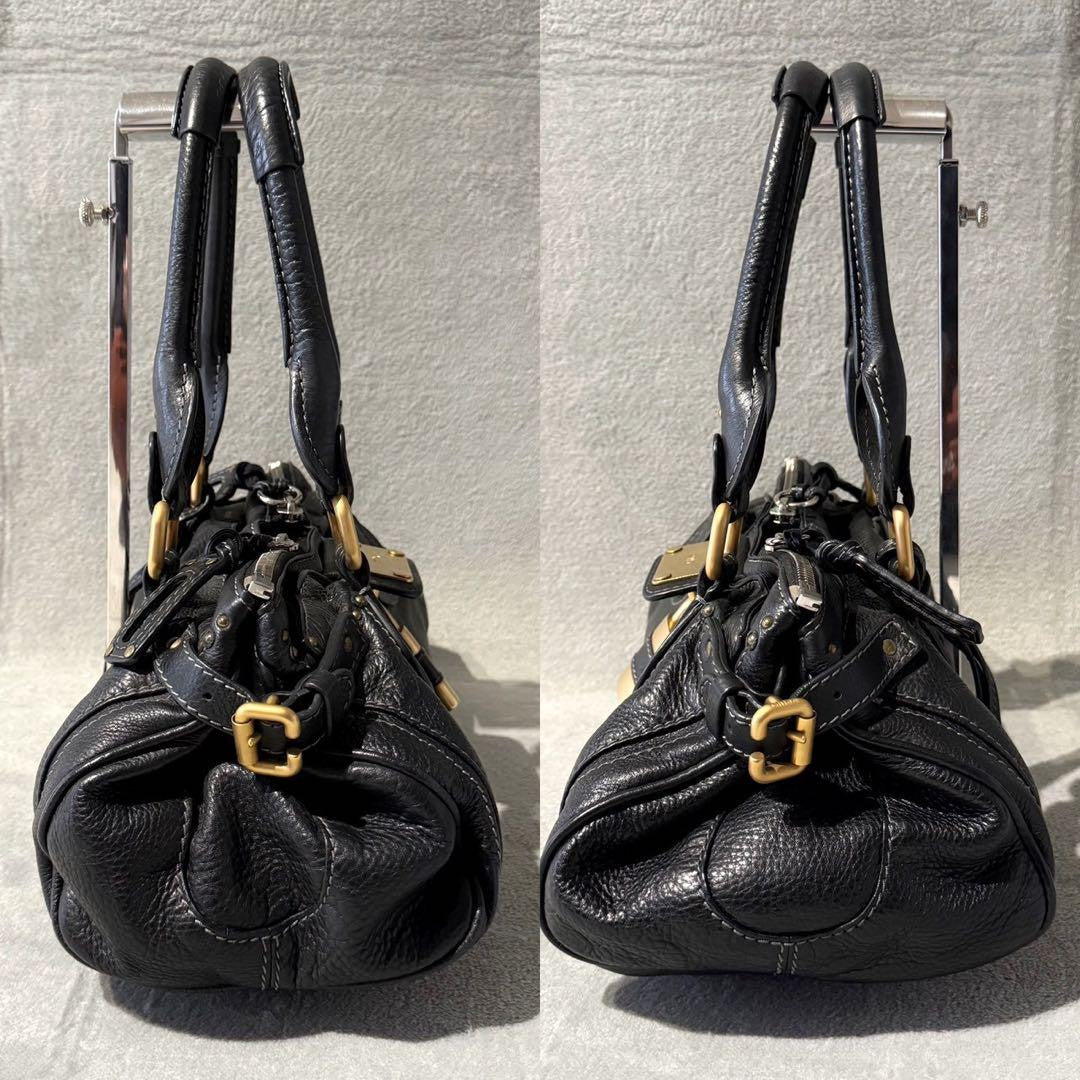 Chloe paddington handbag shoulder bag black leather 36 x 15 x 20cm