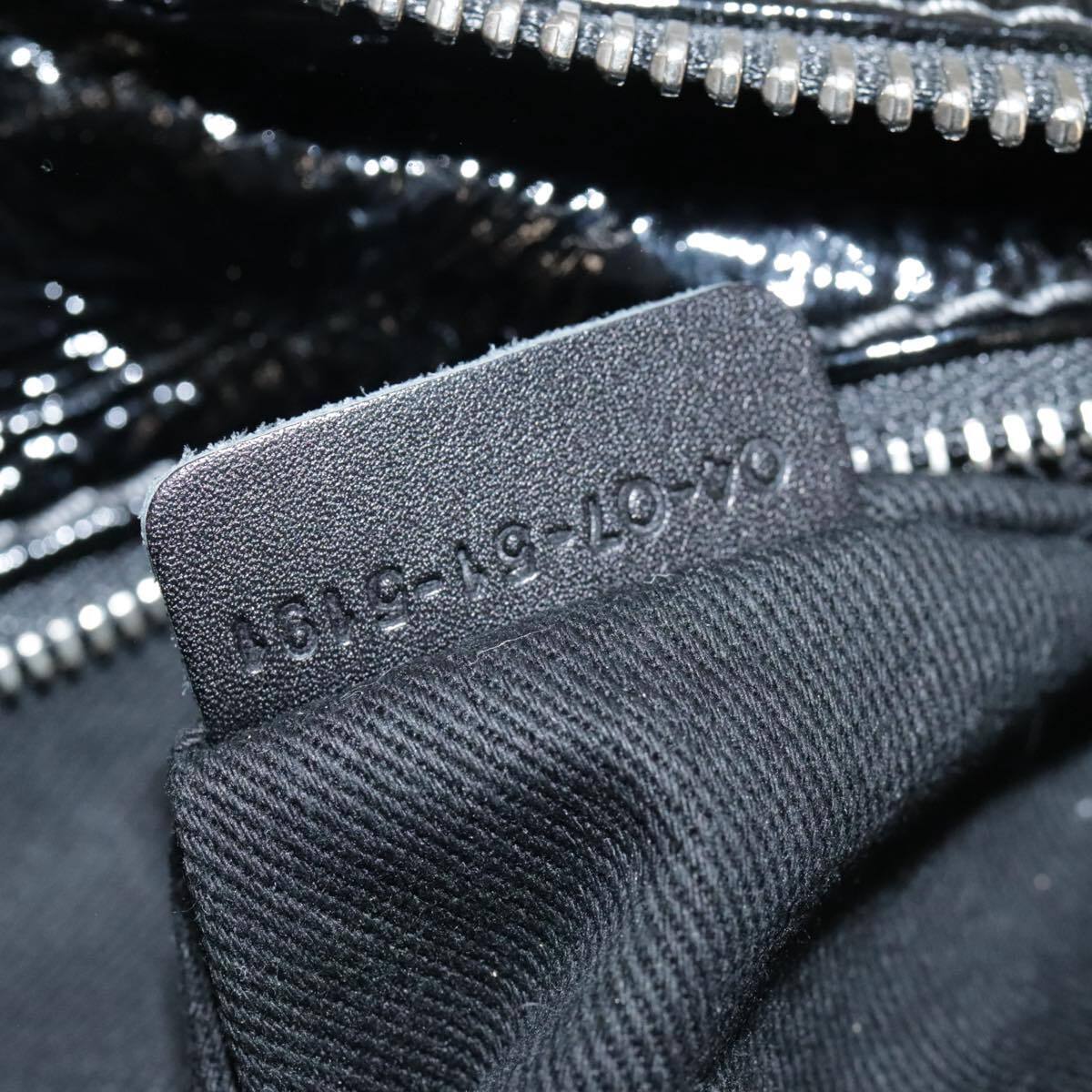 Chloe paddington hand bag enamel black auth mr780