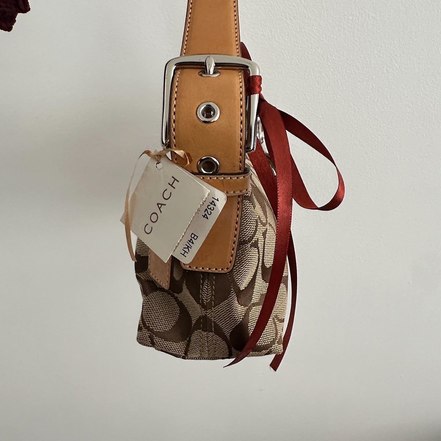 y2k coach brown monogram east west bag