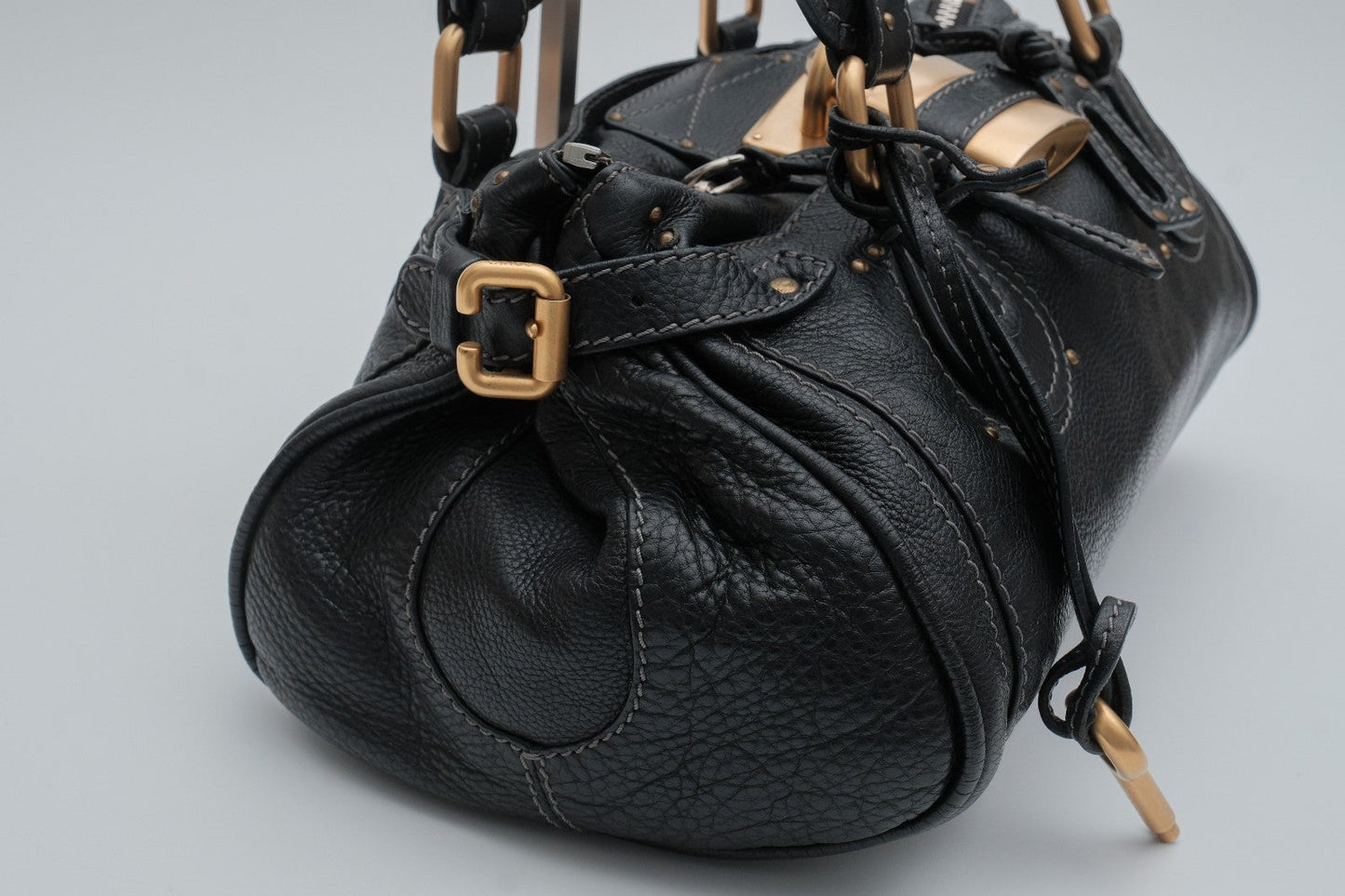 Chloe Paddington Hand Shoulder Bag Black Leather