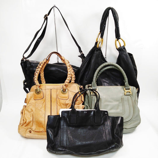 Miu Miu Chloe Hand Bag Shoulder Bag 5 set Black Leather 459369