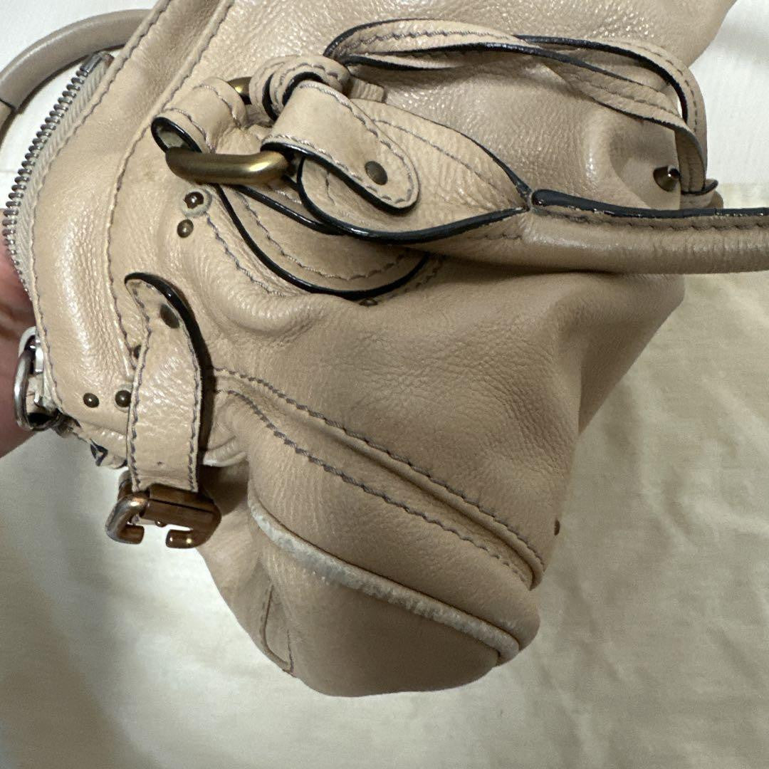 Chloe paddington shoulder bag handbag padlock key leather beige