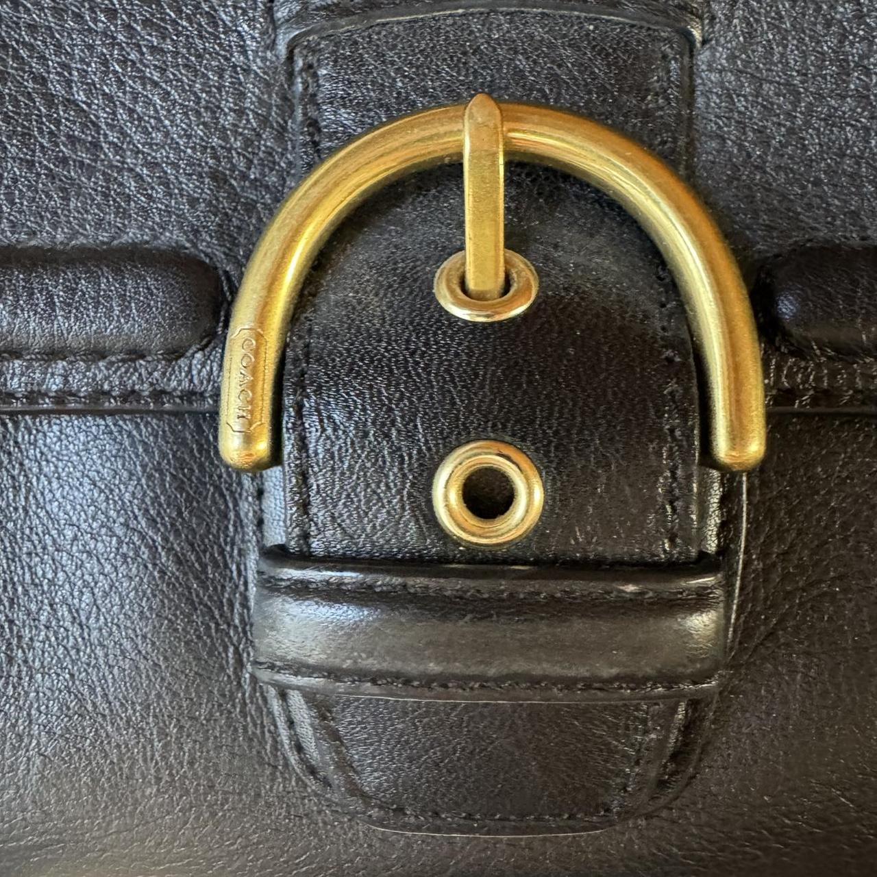 Vintage 90s Coach Campbell black leather shoulder bag!