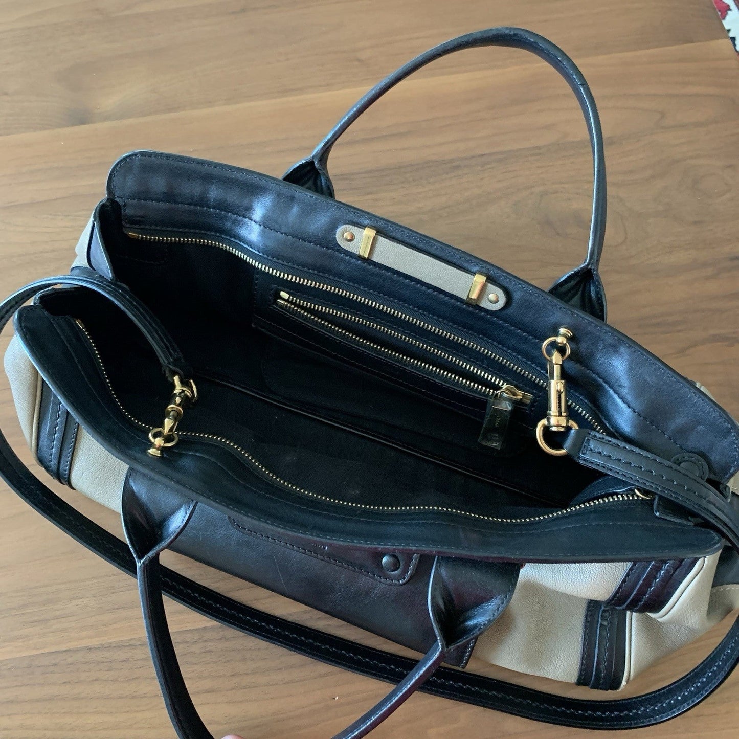 Authentic Chloé Alice Satchel Bag - Black & Tan Leather - Excellent Condition!