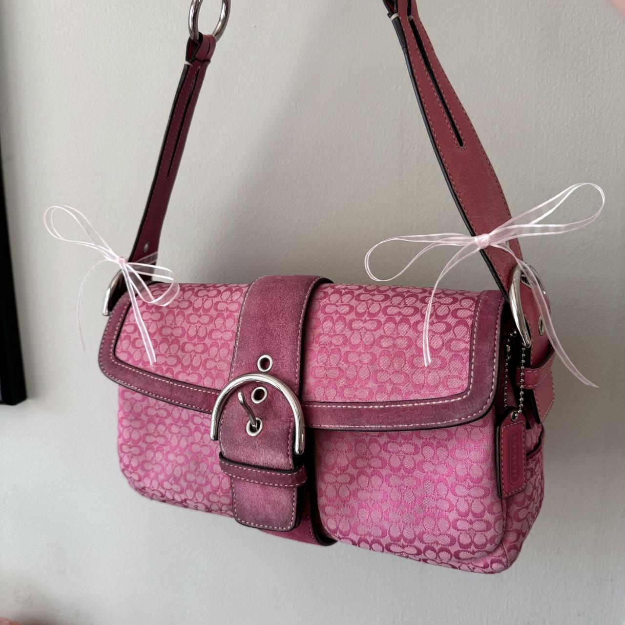 Vintage Y2K Pink Coach jacquard soho buckle bag!